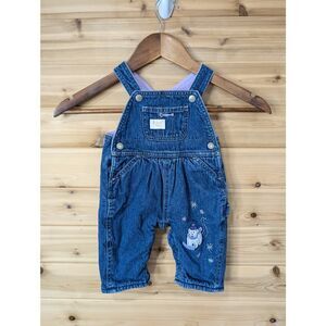 Vintage Oshkosh B'Gosh Overalls 3 Months Purple Fleece Lined Polar Bear